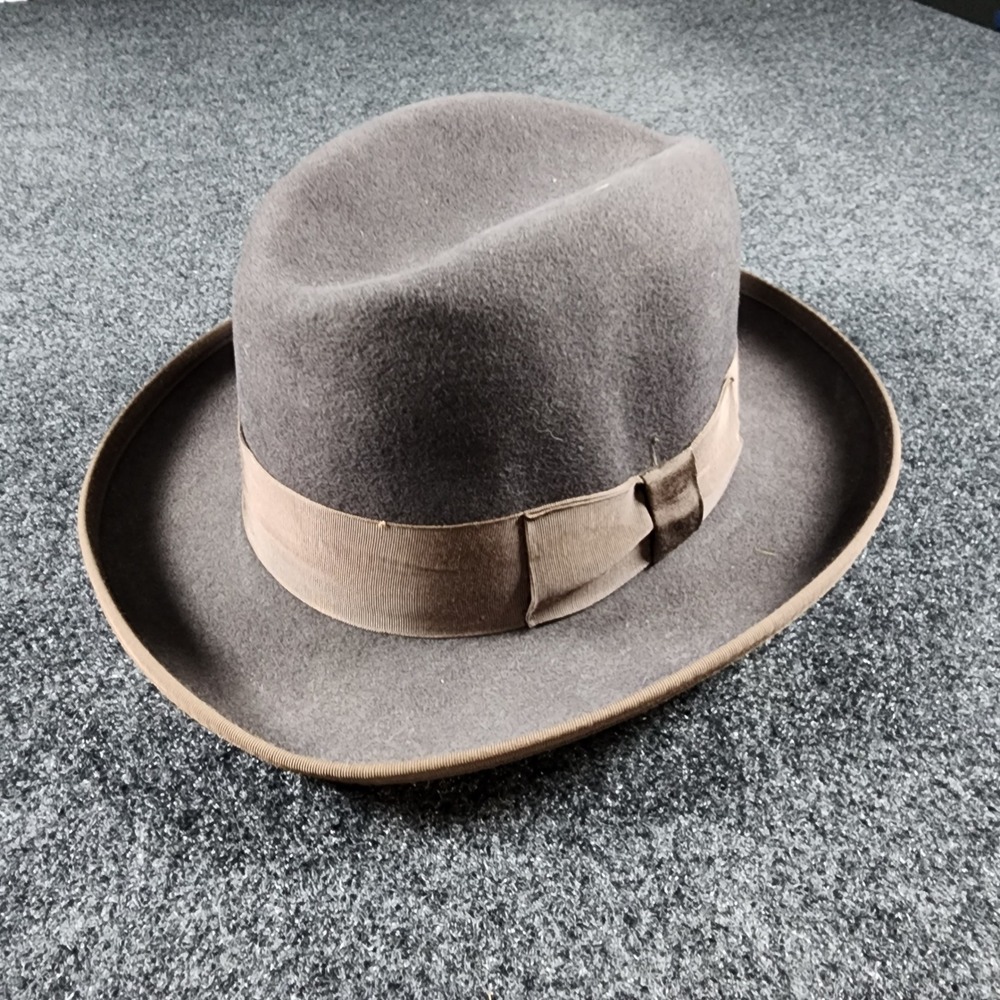 Broner Roberto Collection Wool Godfather Homburg Hat Mens Medium Gray USA Made